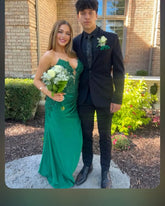 Strapless Green Lace Prom Dress 2025 Mermaid mychicdress