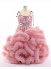 Cloud Flower Girls Dresses for Weddings Party Tulle Kids Birthday Gowns