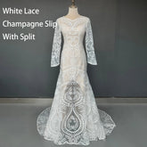 Country Destination Wedding Dress Boho Lace Illusion Mermaid Bridal Gown