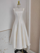 Cute A line Satin White Graduation Dress Women Summer Dresses Mychicdress