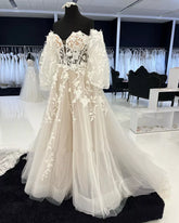 Lace Boho Champagne Beach Wedding Dresses Sweetheart Mychicdress