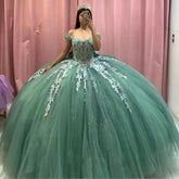 Mint Green Quinceanera Dresses Lace Mexican Girl Sweet 15 Dresses