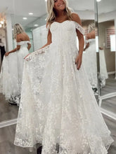 Princess Off Shoulder White Lace Country Wedding Dresses