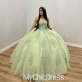 Strapless Lace Appliques Quinceanera Dresses Near me With Bow