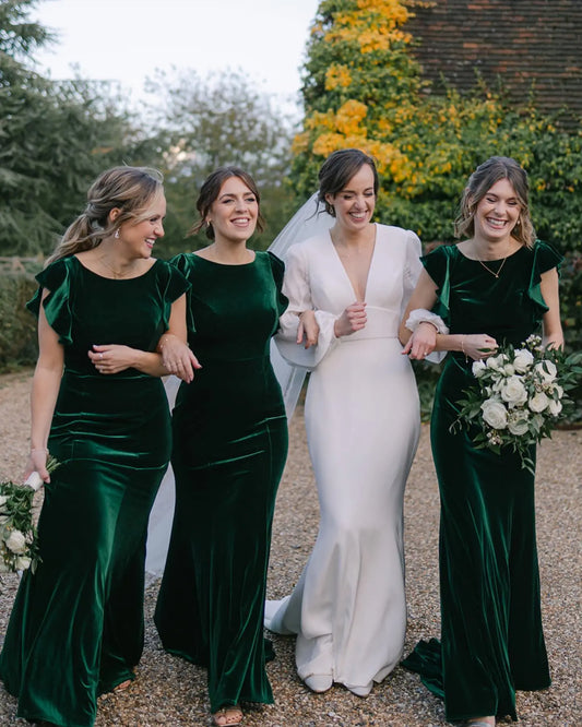 The Comeback of Velvet: Luxury Bridesmaid Dress Ideas