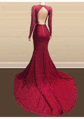 2025 Long Mermaid Gold Red Lace Prom Dresses Mermaid Formal Gowns