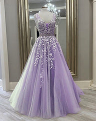 2025 A Line Tulle Lace Prom Dresses Champagne Evening Dress Beading Belt MyChicDress