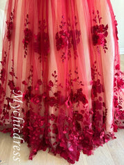 2025 Red Quinceanera Dresses Off The Shoulder 3D Flowers Sweet 16 Party Dress - MyChicDress