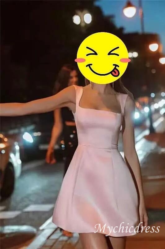 A-Line Beach Mini Wedding Dress Short Sleeveless - MyChicDress