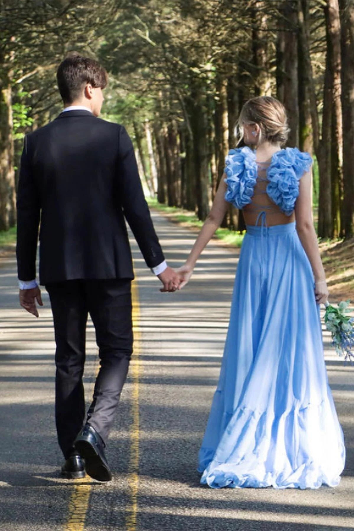 A-line Beach Evening Dress Sexy with Ruffles