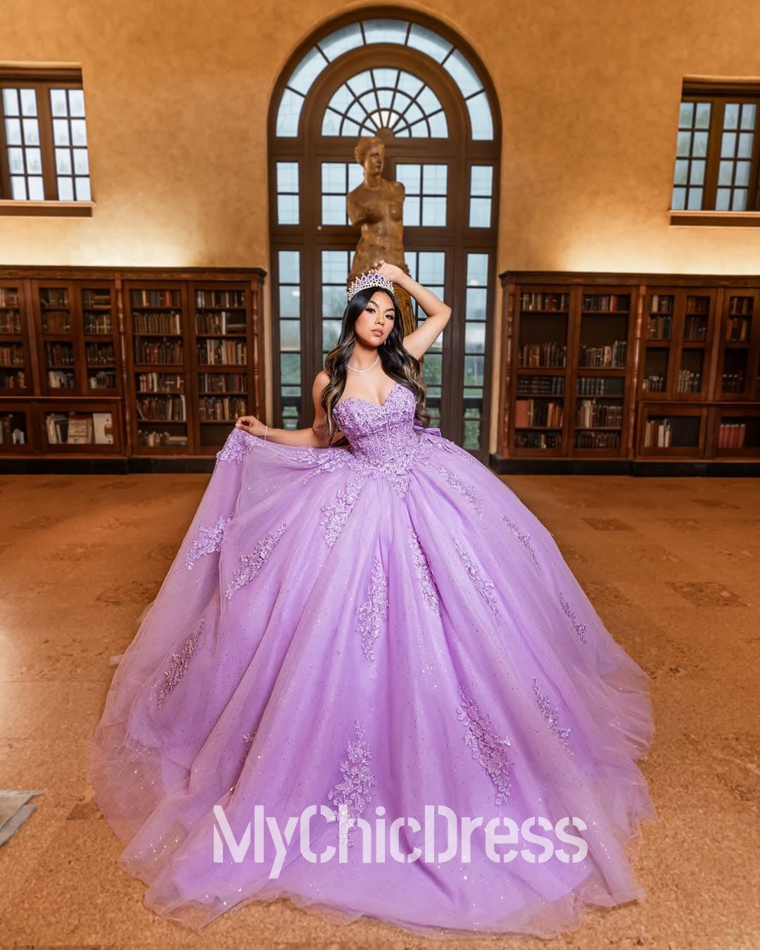 Amazing Lilac Quinceanera Dresses Lace Appliques with Beaded