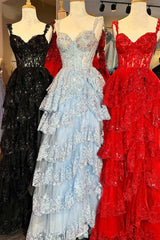 Vestido de baile espartilho em camadas fúcsia vestidos de baile querida lantejoulas