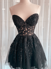 Short Fuchsia Lace Magenta Homecoming Dress Strapless Sweetheart Graduation Dress