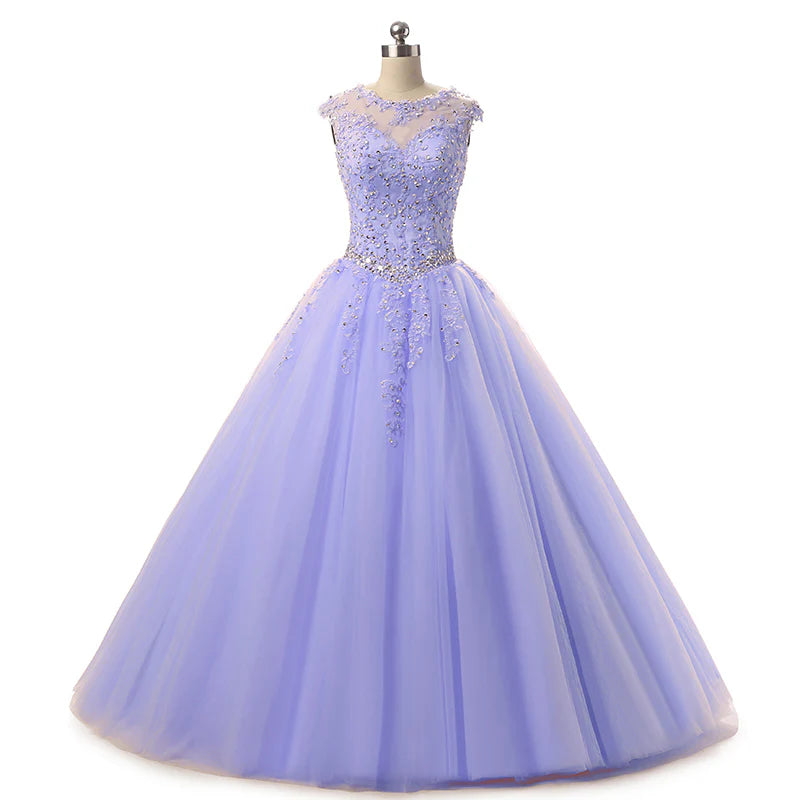 Charming lavender Sweet 16 Dress Tulle Lace Ball Gown Quinceanera Dress