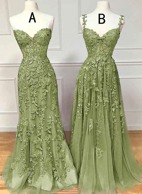 Cheap Green Lace Prom Dress Sage Long Evening Dress UK - MyChicDress