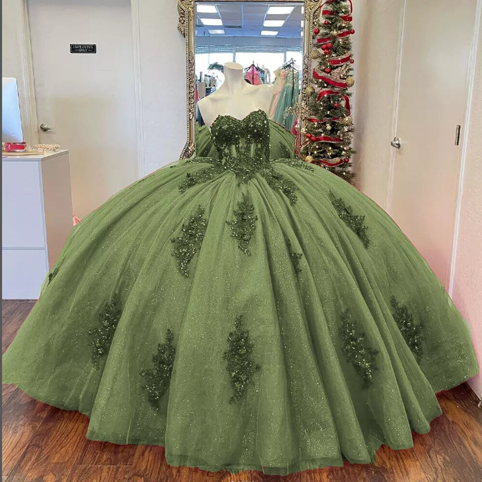 Cheap Sweet 15 Quinceanera Dresses Sweetheart Lace Gowns