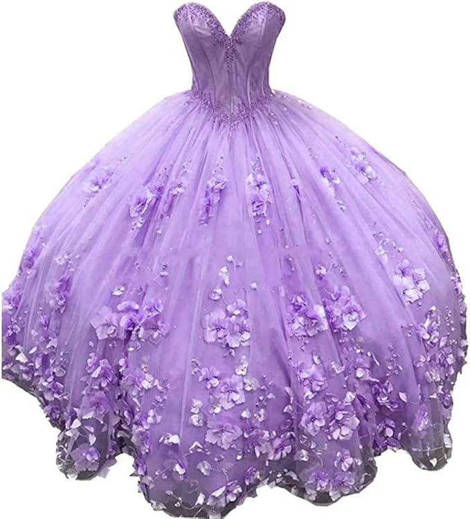 Cheap lilac Quinceanera Dresses Beaded Off the Shoulder with 3D Flowers