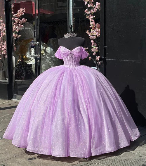 lilac Quinceanera Dresses Ball Gowns Sweet 15 16 Birthday Dress