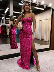 Purple Violet Prom Dresses Velvet Sequin Sweetheart Sleeveless Long