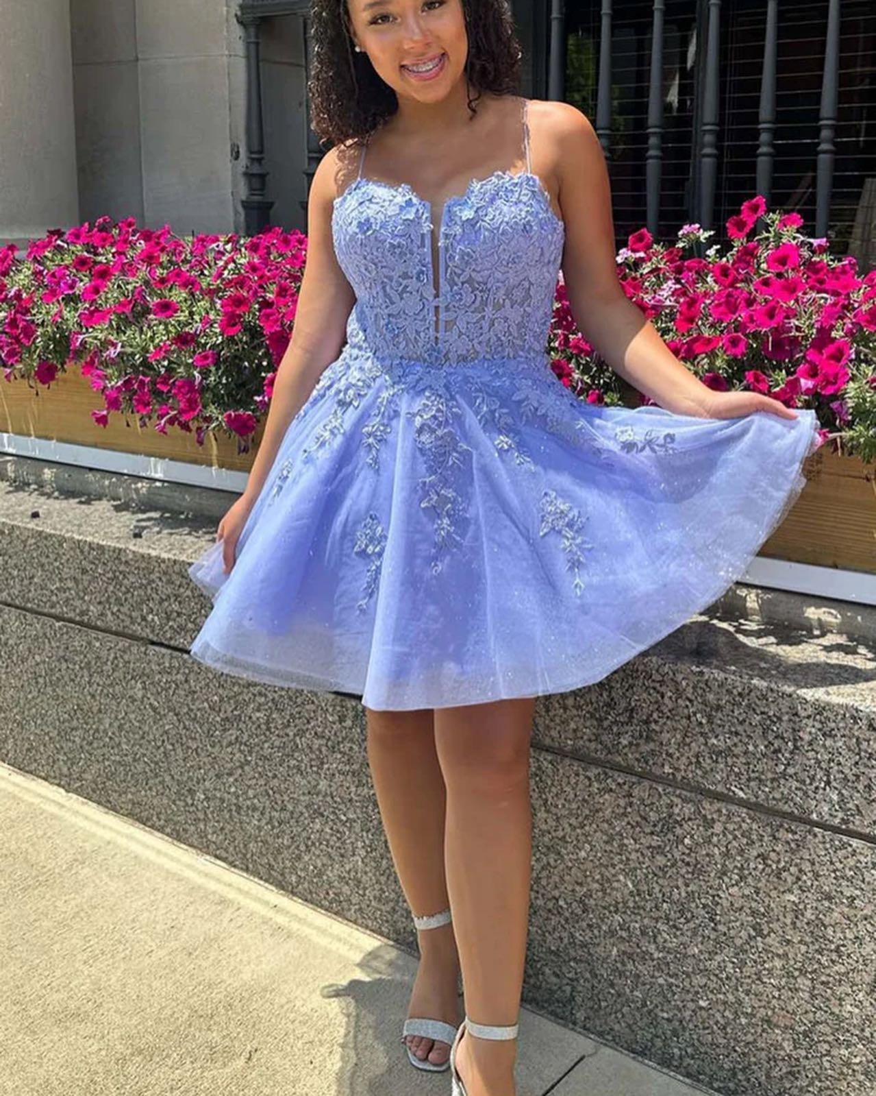 Lace Short Homecoming Dresses A Line Sweetheart Wintrer Formal Dress MyChicDress