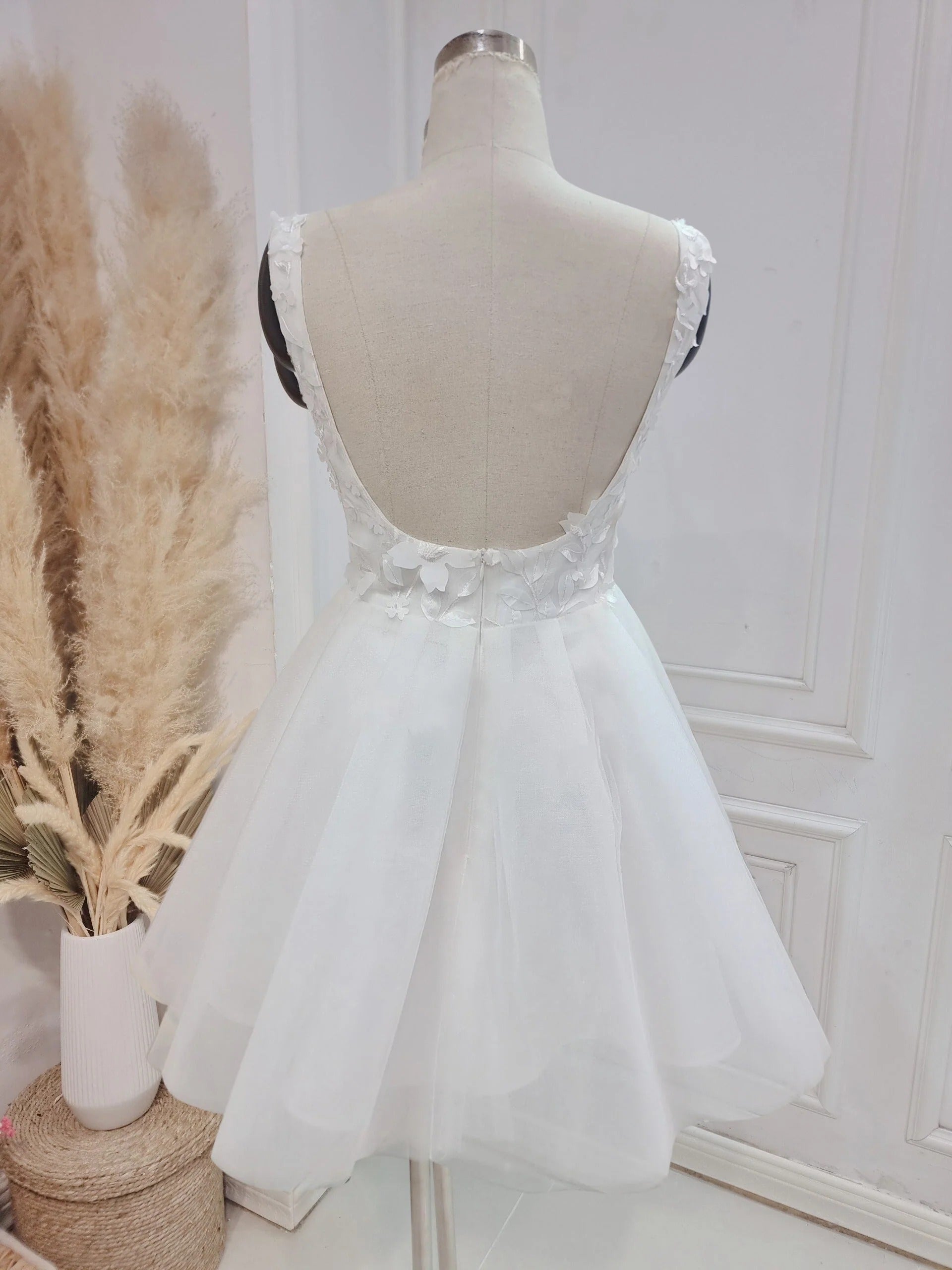 Lace A-Line Short Wedding Dress White Sexy Sweetheart - MyChicDress