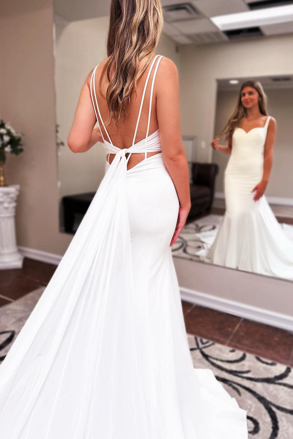 Long Chiffon Boho Wedding Dress Summer Sweetheart Backless - MyChicDress