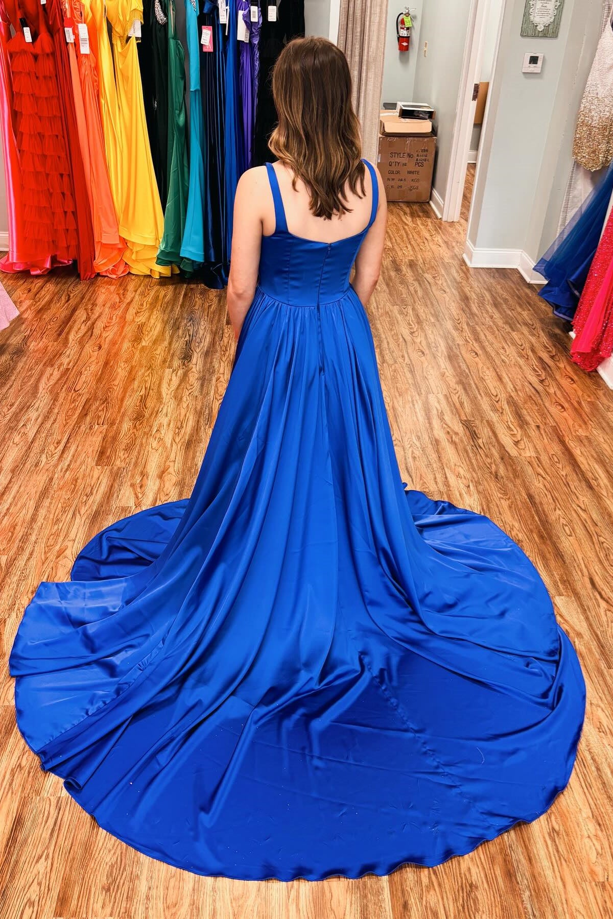 Cheap Long Mermaid Royal Blue Formal Guest Dress for Wedding Mychicdress