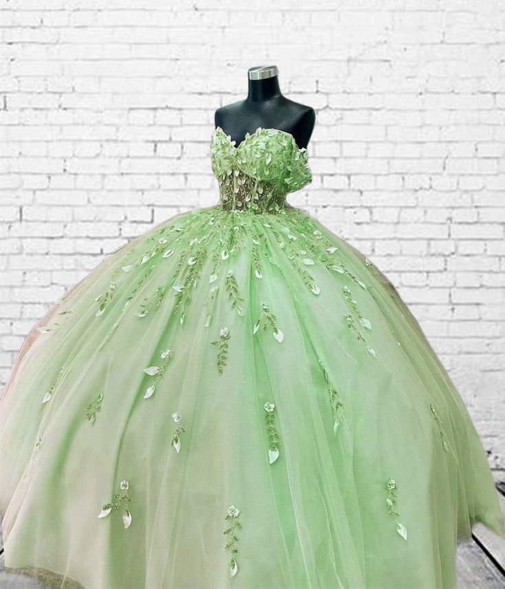 Off Shoulder Quinceanera Dress Sage Green Birthday Party Dress for Sweet 16