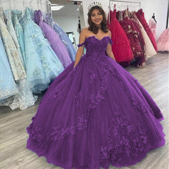 Off the Shoulder Flowers Beaded Royal Blue Ball Gown Quinceanera Dresses MyChicDress