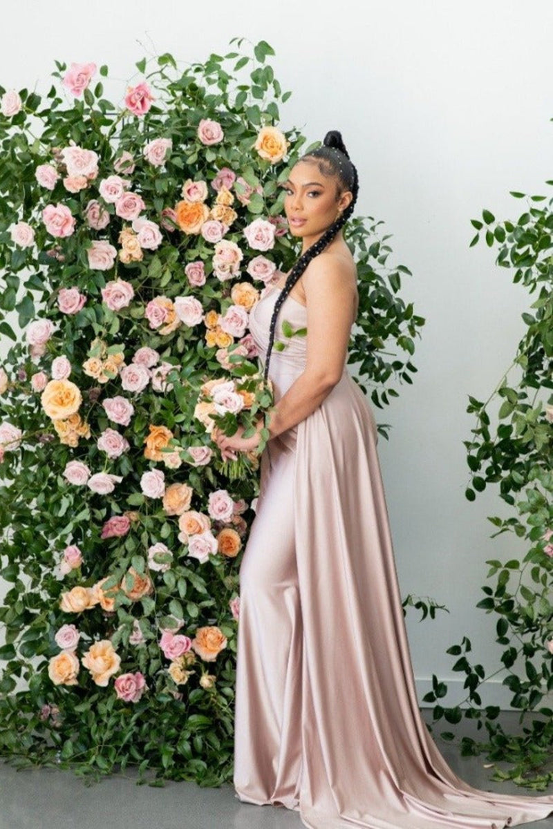 One Shoulder Plus Size Orange Wedding Guest Dress Satin Mermaid - MyChicDress