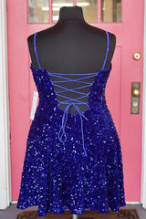 2024 Plus Size Royal Blue Homecoming Dress A-Line Short Hoco Dress