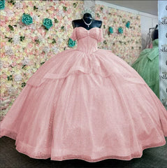 Princess Sage Green Corset Quinceanera Dress Off-Shoulder Big Bow