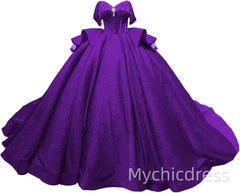 Puffy Quinceanera Dress burple Layered Sweet 16 Dresses Beaded Mychicdress