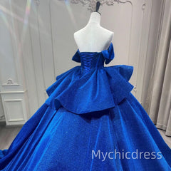 Puffy Quinceanera Dress Royal Blue Layered Sweet 16 Dresses Beaded