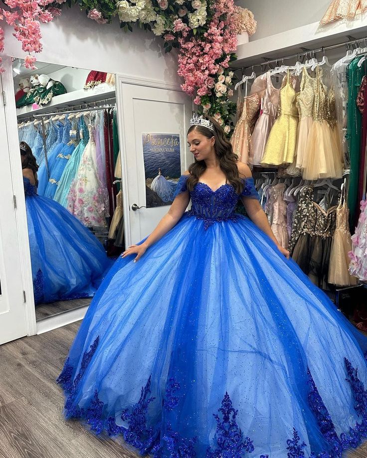 Royal Blue Quinceanera Dresses Beading Sweet 16 Party Vestido De 15 Anos Mychicdress