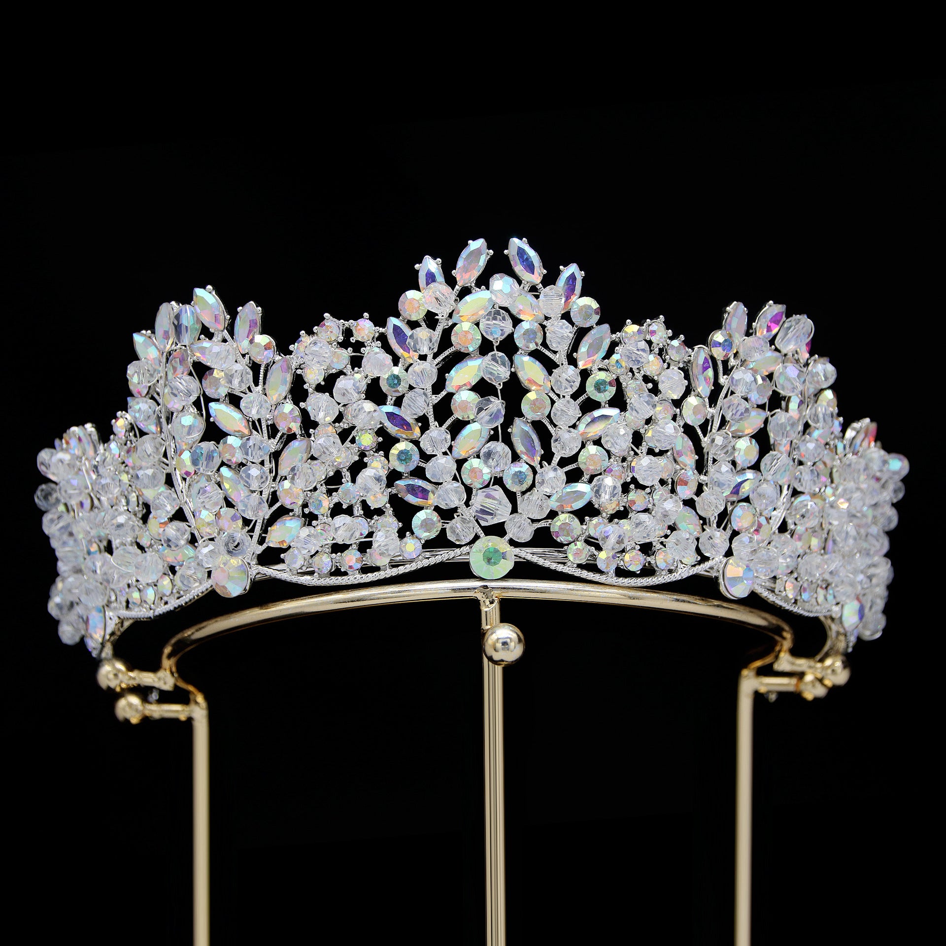 Shiny colorful Quinceanera Crown Luxurious Bridal Crown Baroque style