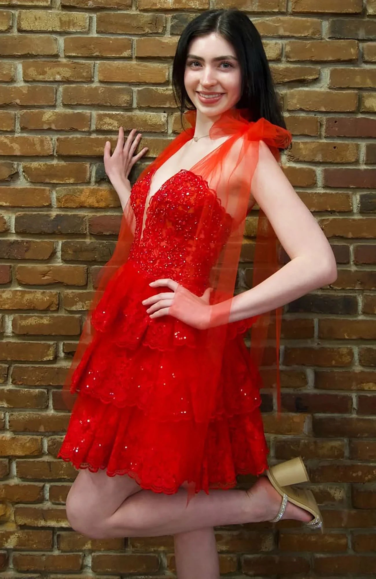 Short Corset Tiered Blue Homecoming Dress with Sequin