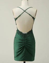 Short Emerald Green Homecoming Dresses Tighted with Beaded MyChicDress