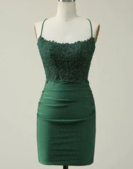 Short Emerald Green Homecoming Dresses Tighted with Beaded MyChicDress