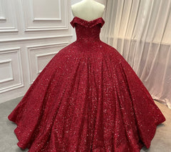 Vestido de baile de lantejoulas sem alças, vermelho escuro, vestidos de noiva sem mangas