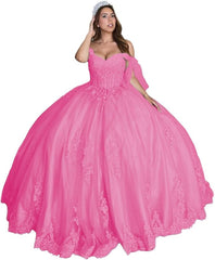 Sweet 16 Dress pink Lace Quinceanera Dresses Off the Shoulder Ball Gown