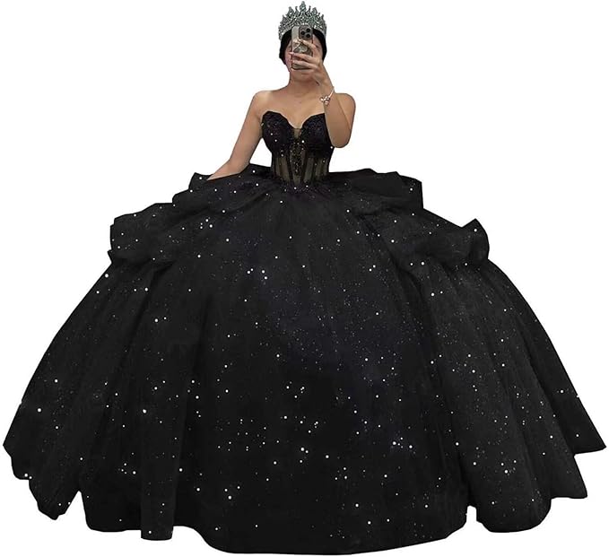 Tiered Corset blue Quinceanera Dresses Off Shoulder Lace-Up Mychicdress