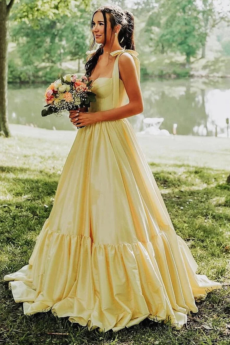 A-Line Hot Pink Prom Dress 2025 Satin Sweetheart with Bow Straps