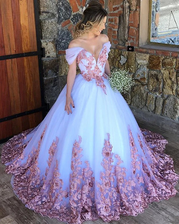 Ball Gown Gothic Wedding Dress Lace Cap Sleeves with Appliques