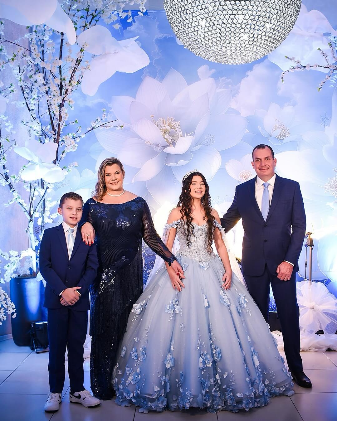 Ball Gown Light Blue Quinceanera Dresses Cheap 3D Floral vestidos de 15 años