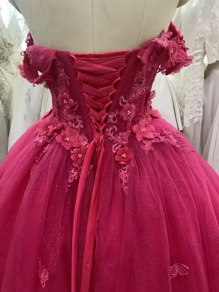 Ball Gown Princess Quinceanera Dresses with Butterfly Flowers