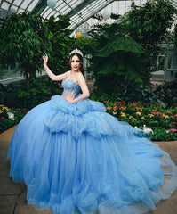 Tiered Corset Sage Green Quinceanera Dresses Off Shoulder Lace-Up