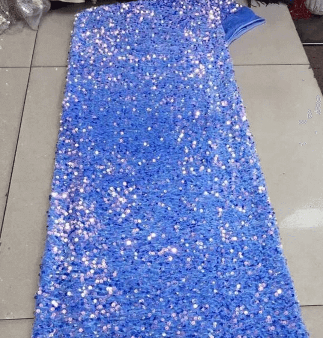 Royal Blue Iridescent Graduation Dress Strapless Sequined Formal Dress - MyChicDress