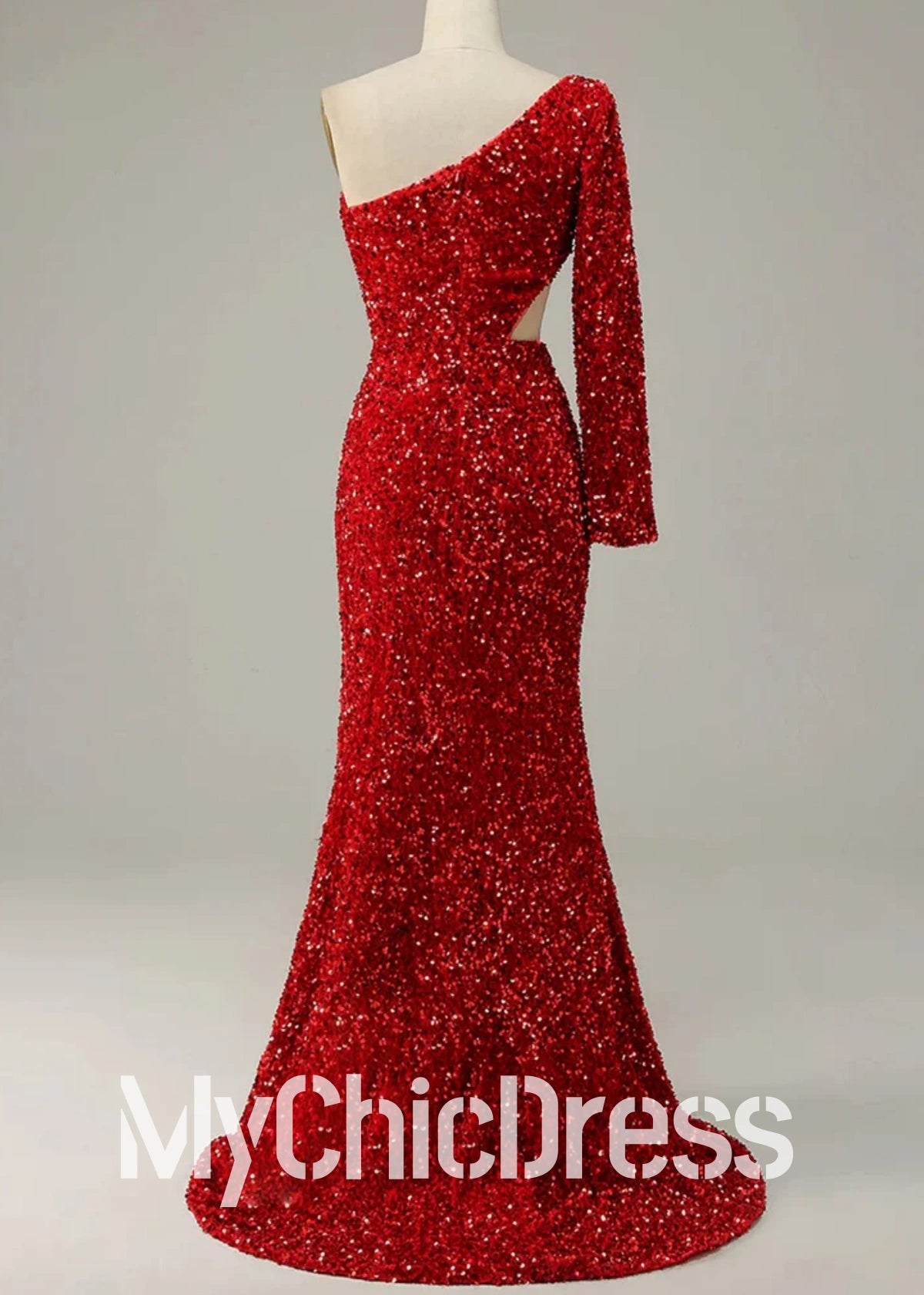 Vestidos formais pretos de manga única com lantejoulas e corte longo vestido de baile com fenda