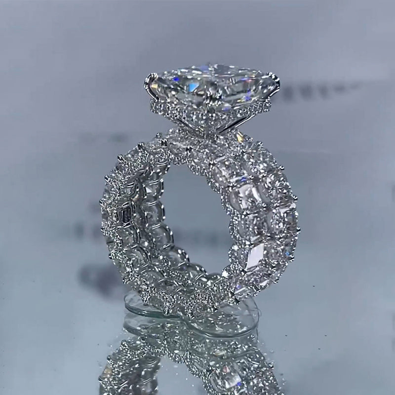 Cheap 925 Sterling Silver Engagement Ring Set